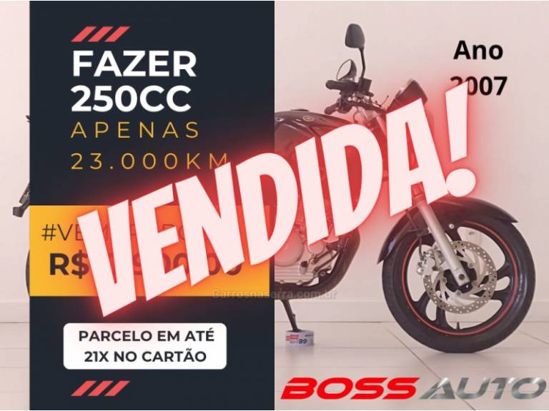 YAMAHA - FAZER - 2007/2007 - Preta - R$ 10.900,00